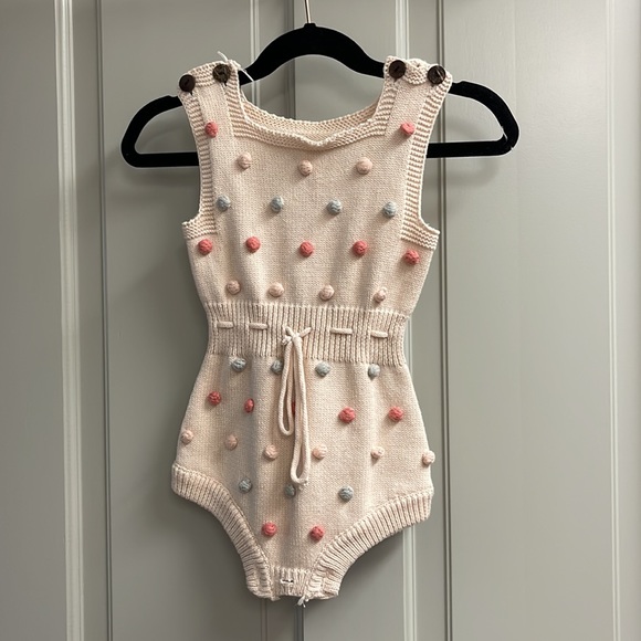 Pom Pom Nordic Knit Baby Onesie Sweater - Picture 8 of 9